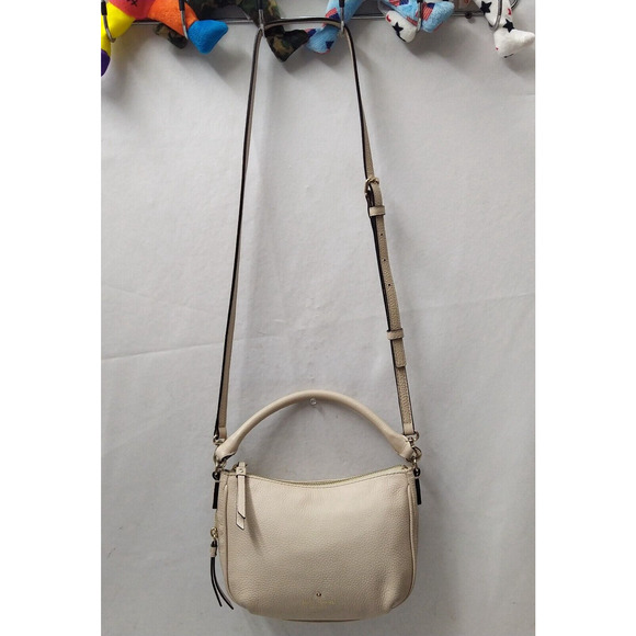 Kate Spade New York Beige Pebbled Leather Zipper Closure Crossbody Bag - Picture 3 of 16